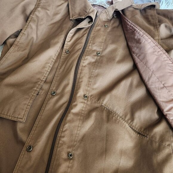 Vintage Foxrun Two By Gale Gould Womens Trench Coat Khaki XL Dark Brown - Picture 13 of 16